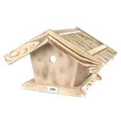 Kölle Vogelfutterhaus Aus Kiefernholz, Mit Strohdach, Ca. 30 X 38 Cm