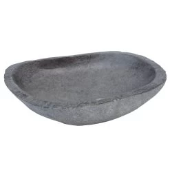 Vogeltränke 'Fluss-Stein', Grau, Naturstein, 8 X 30 X 25 Cm