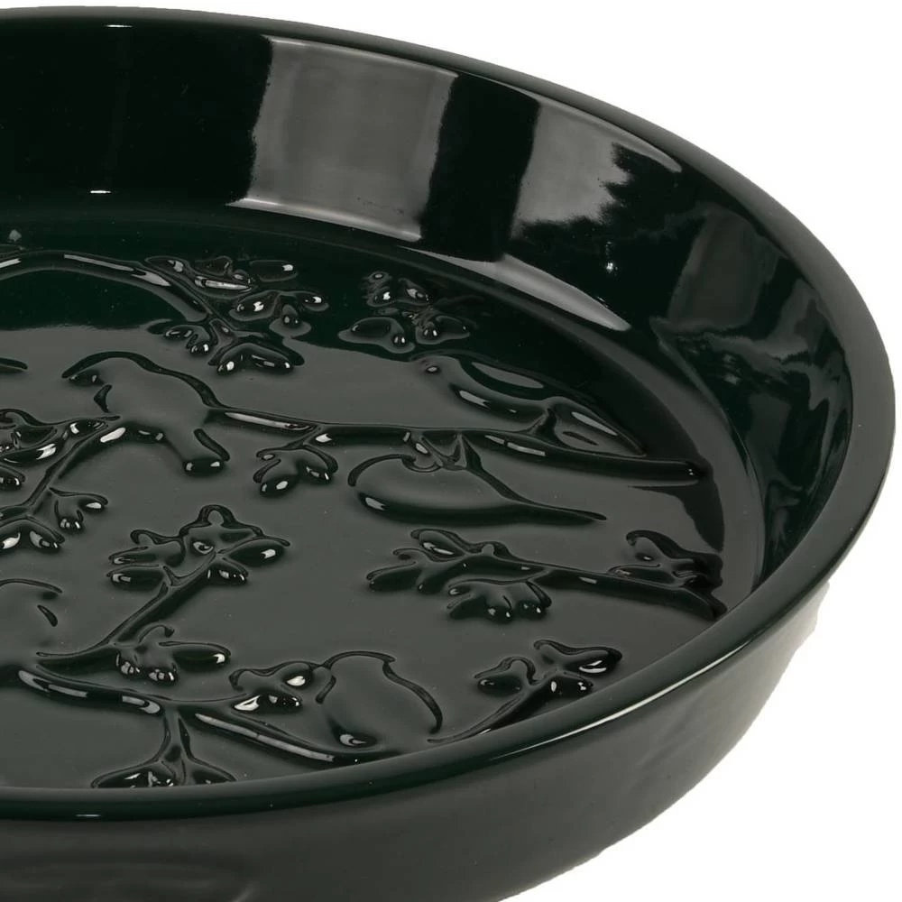 Vogeltränke Mit Keramik-Relief, Grün, Ca. Ø 28 X 5 Cm – Bild 2