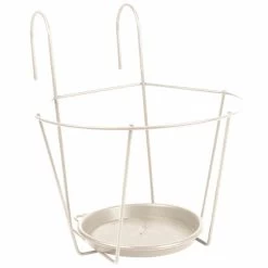 Haken-Blumentopfhalter, Metall, Weiß, Praktische Einhängehaken