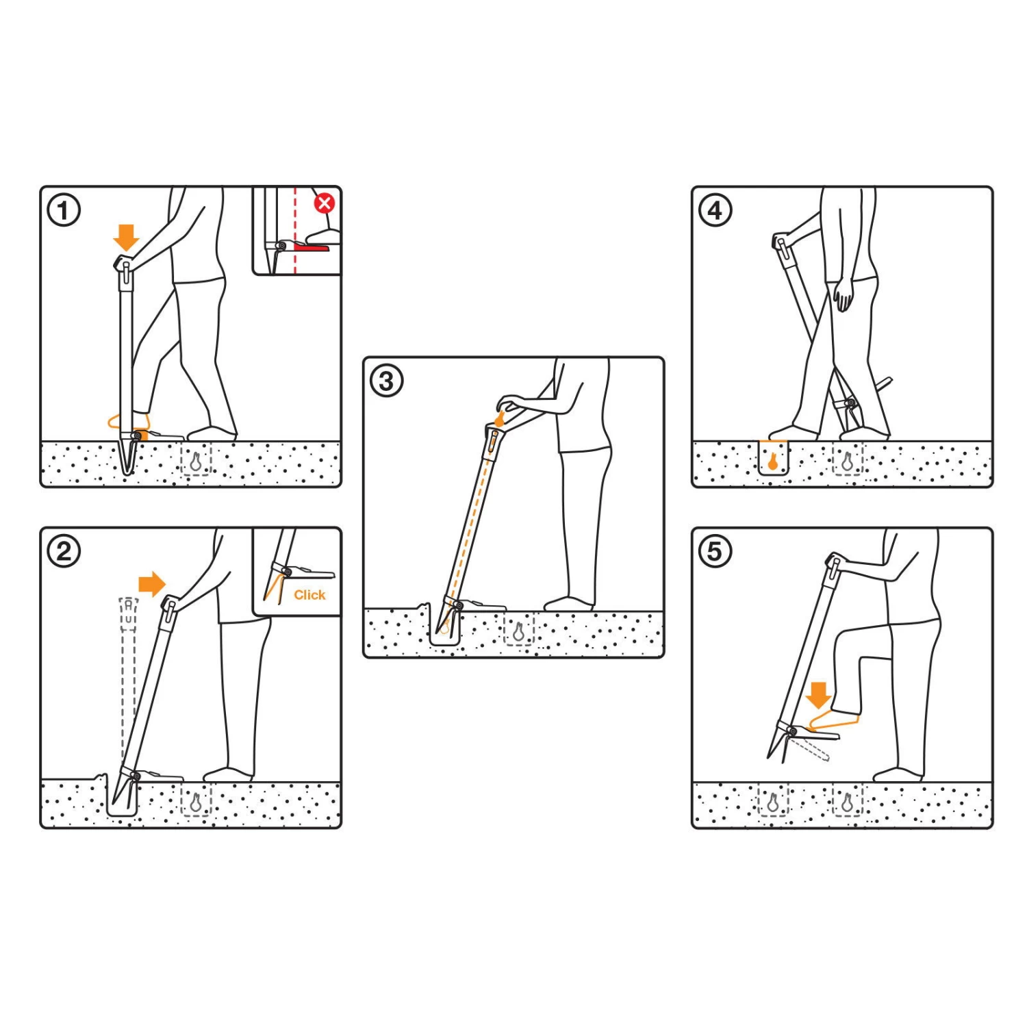 Blumenzwiebel-Pflanzer Xact, Schwarz/orange, Ca. 105 X 30 X 31 Cm – Bild 4