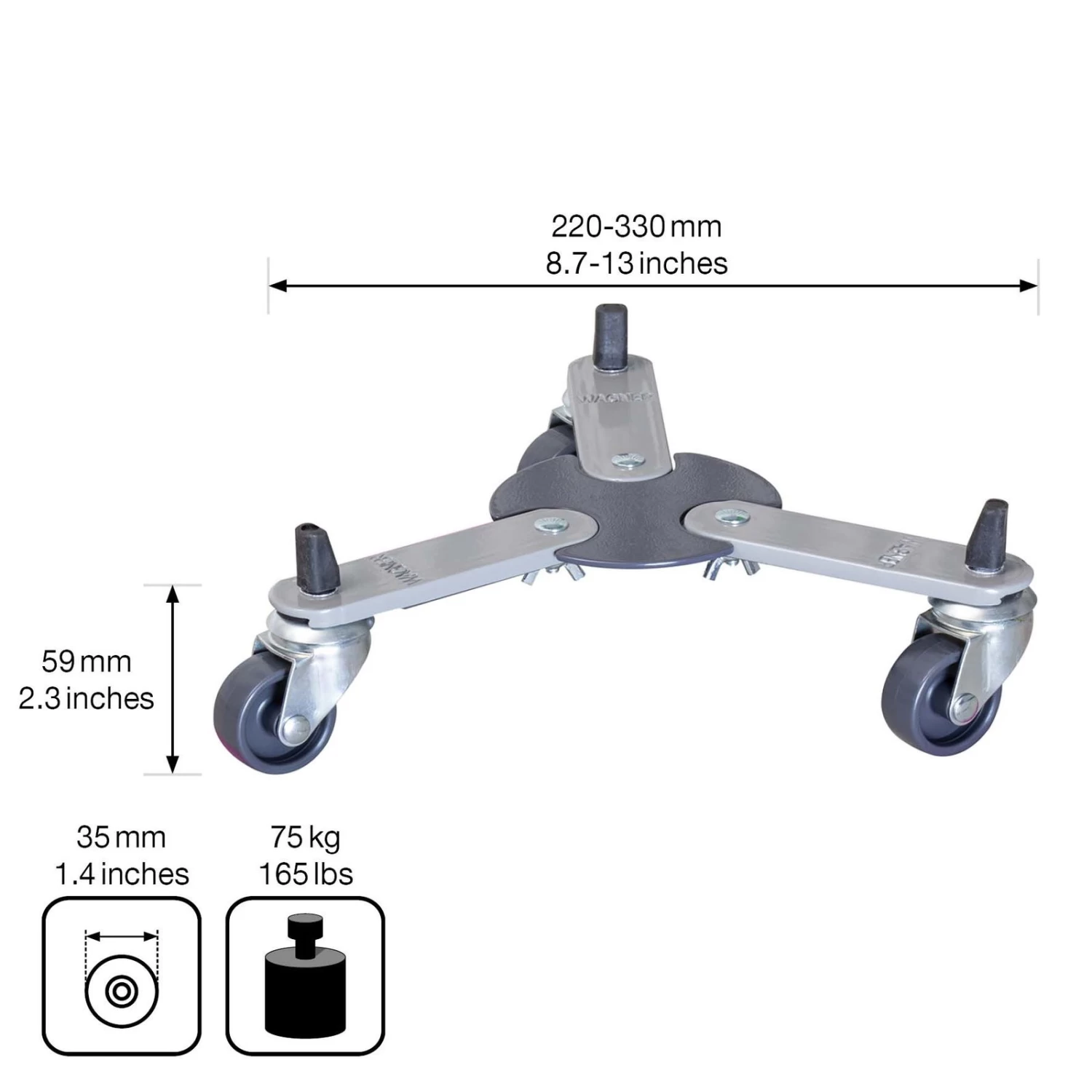 Multi Roller Sun City, Tragkraft 75 Kg, Stahl, Ca. 6 X 26,5-37,5 Cm – Bild 6