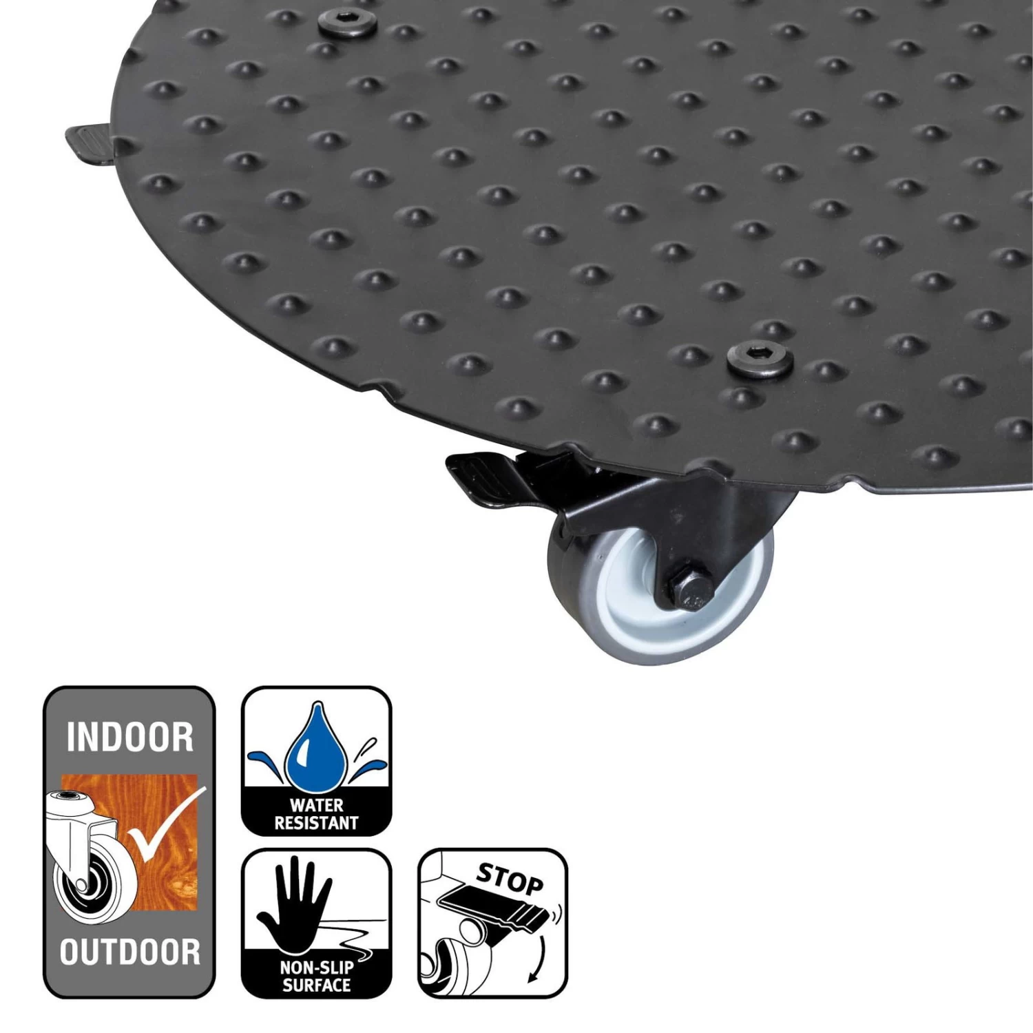 Pflanzenroller 'Alaska', Tragkraft 150 Kg, Anthrazit, Alu, 7 X 38 X 38 Cm – Bild 3