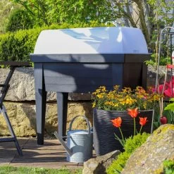 Hochbeet Mit Deckel, Anthrazit, Ca. 100 X 50 X 107 Cm