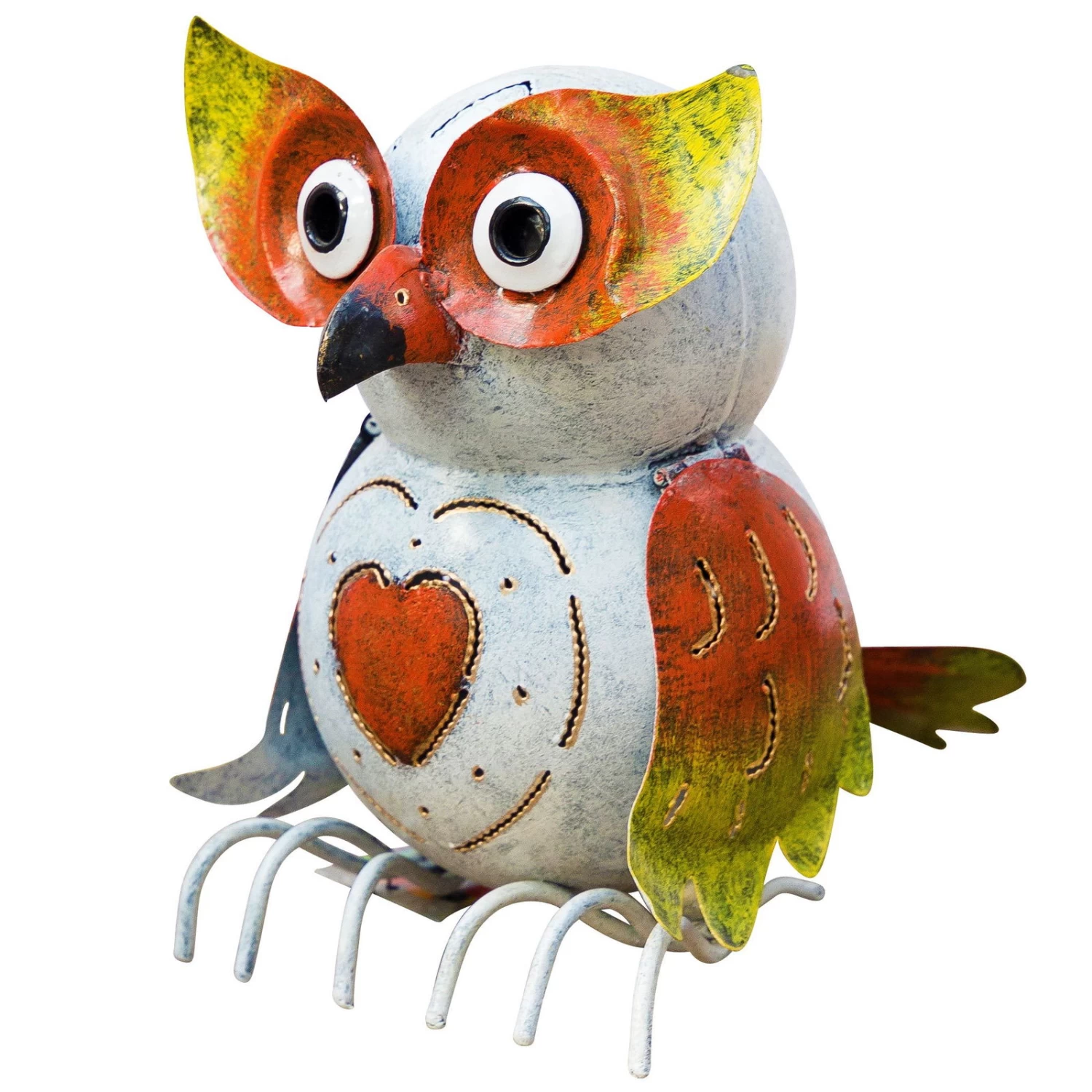 Kölle Eule, Weiss-rot-grün, 32 X 16 X 33 Cm, Handgefertigt, Langlebig – Bild 2