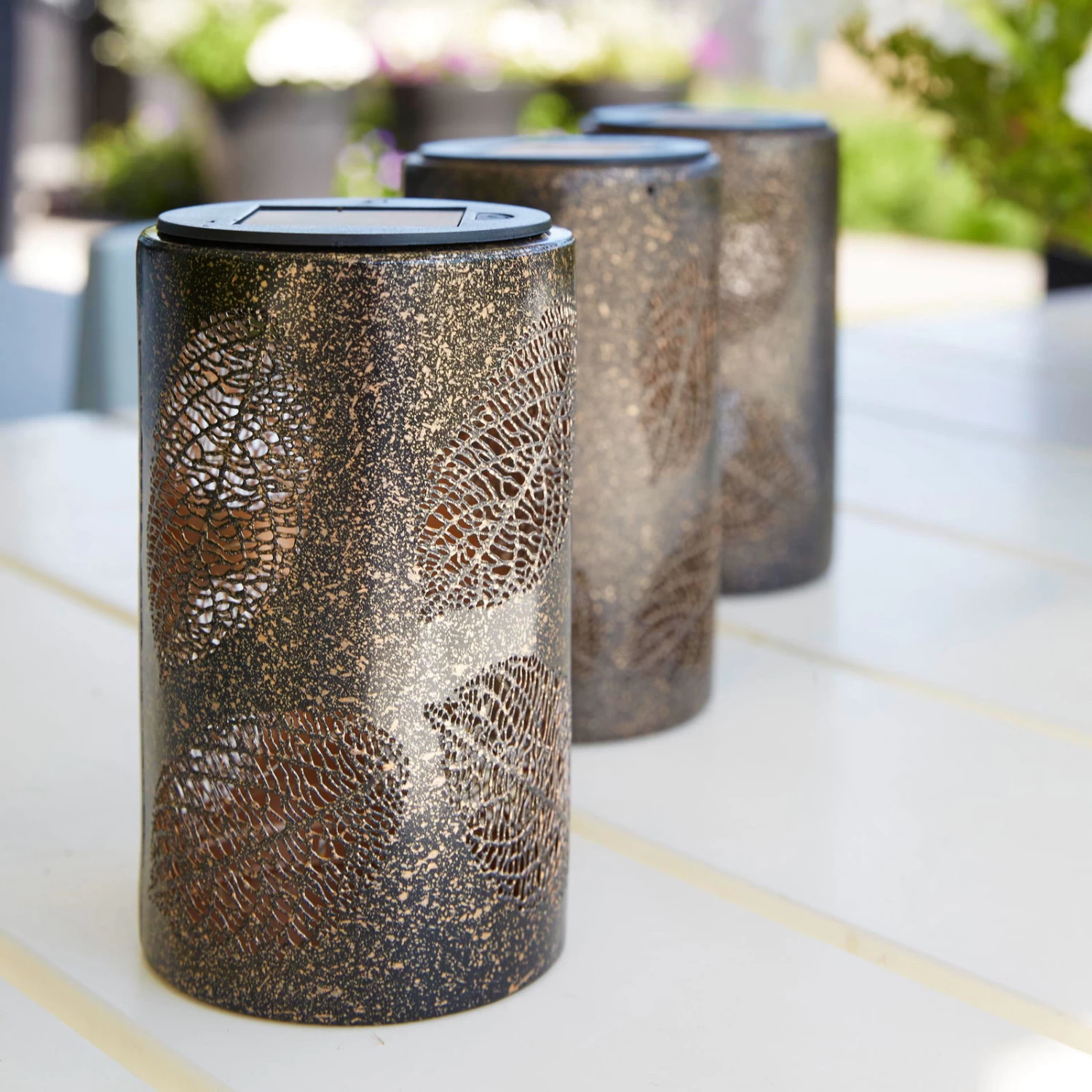 Solarleuchte Blatt, Antik Bronze, 9,0 X 9,0 X 15,3 Cm – Bild 4