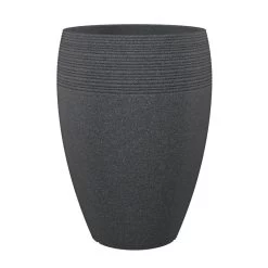 Pflanzgefäß Lineo High, Schwarz Granit, Ø 39 X H 54 Cm