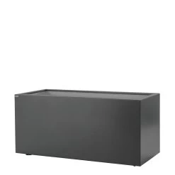Gartensilber Pflanztrog Quader Mit Rollen, Anthrazit