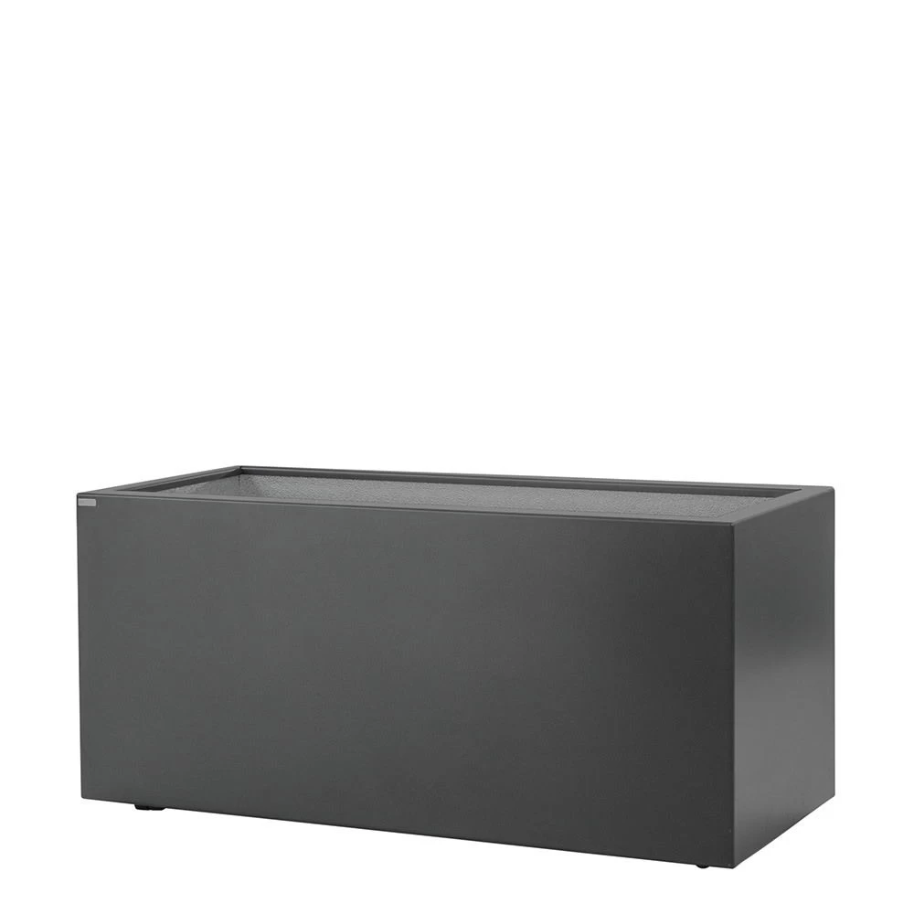 Gartensilber Pflanztrog Quader Mit Rollen, Anthrazit