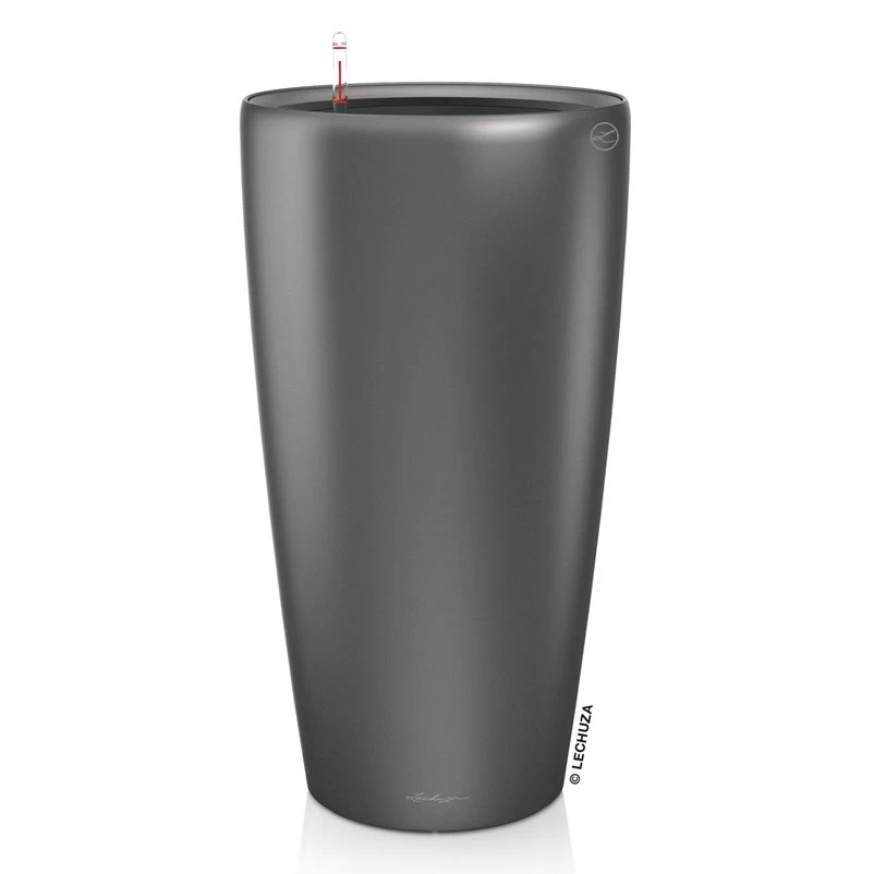 LECHUZA Rondo Premium, All-in-One-Set, Anthrazit-metallic, Ø 33 Cm, H:56 Cm – Bild 2