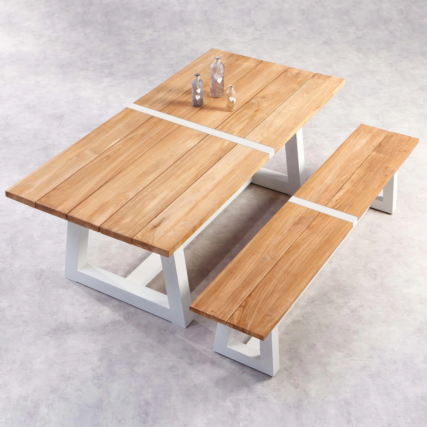 Best Alu-Bank Campione, Teakholz, Weiß, 45 X 220 X 40 Cm – Bild 3