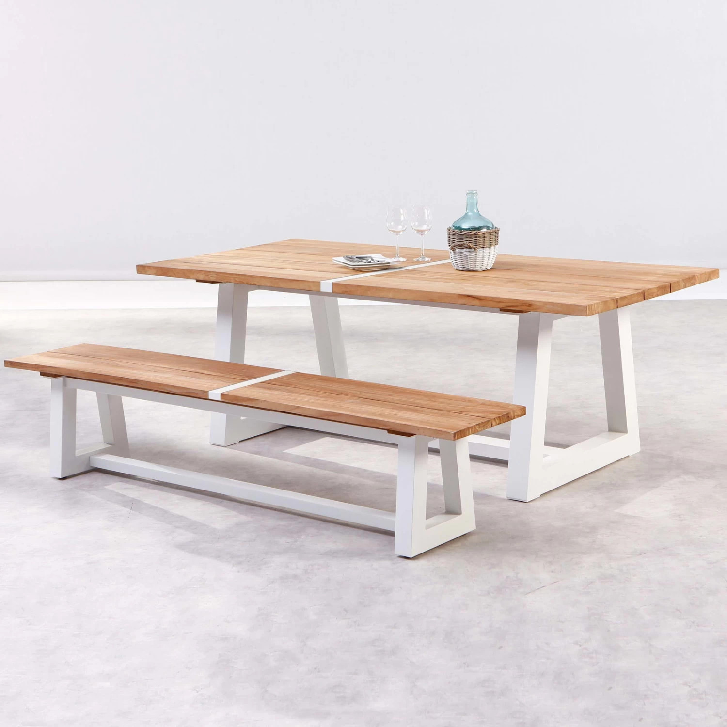 Best Alu-Bank Campione, Teakholz, Weiß, 45 X 220 X 40 Cm – Bild 4