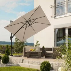 Sonnenschirm Rhodos Eco Twist, Ca. 270 X 270 Cm, Taupe