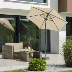 Mittelstockschirm 'Bilbao', Ø Ca. 220 Cm, Natur