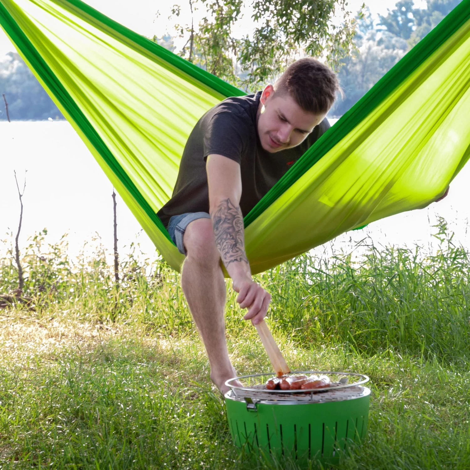 LA SIESTA Doppel-Reisehängematte Colibri 3.0, Palm, Bis 180 Kg, Reißfest, Leicht – Bild 10
